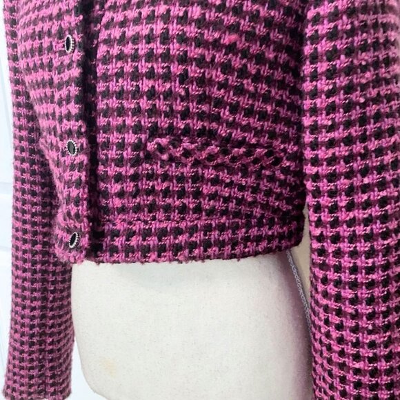 NWT ZARA PURPLE PINK BLACK TWEED CROPPED JACKET - S - Picture 5 of 10
